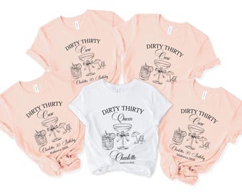 30. Geburtstag Mallorca Trip T-Shirt, Dirty Thirty Crew personalisierbares Gruppen Shirt, Mädelsurlaub Birthday Trip 2026, Party Shirt