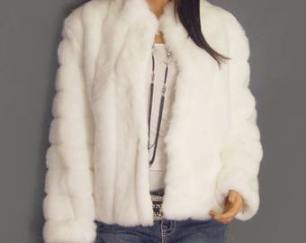 white faux coat