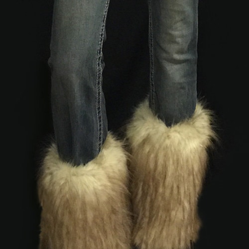 Faux Fur Leg Warmers Boot Covers in Leopard Style FG106 Etsy