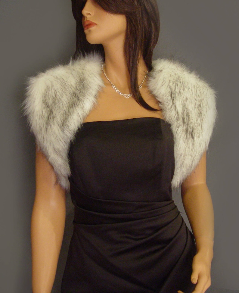 Faux Fur Bolero Shrug Coat Jacket in Alaskan Husky Evening Etsy