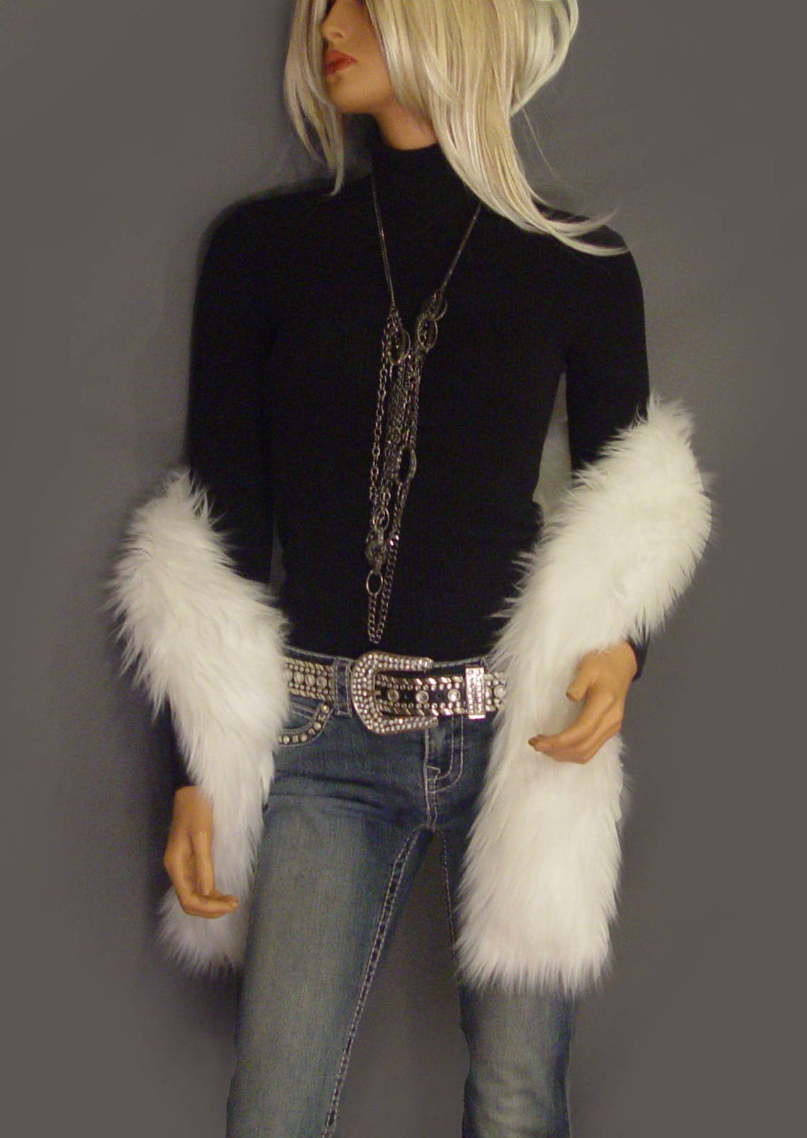 White Faux Fur Scarf Faux Fur Boa in Angora Faux Fur Wrap Etsy