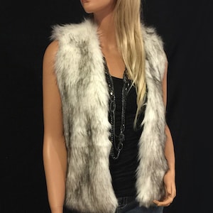 Faux Fur Vest Hip Length In Alaskan Husky  Style: FVA504