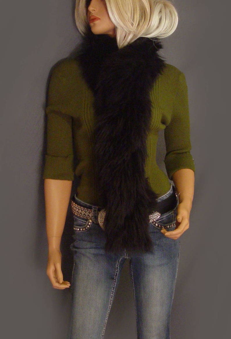 black boa scarf