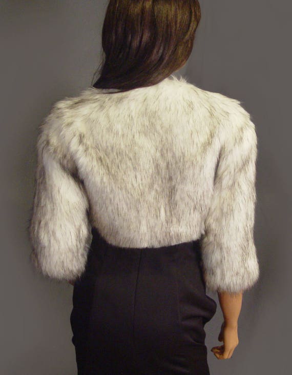 Plus size top fur bolero