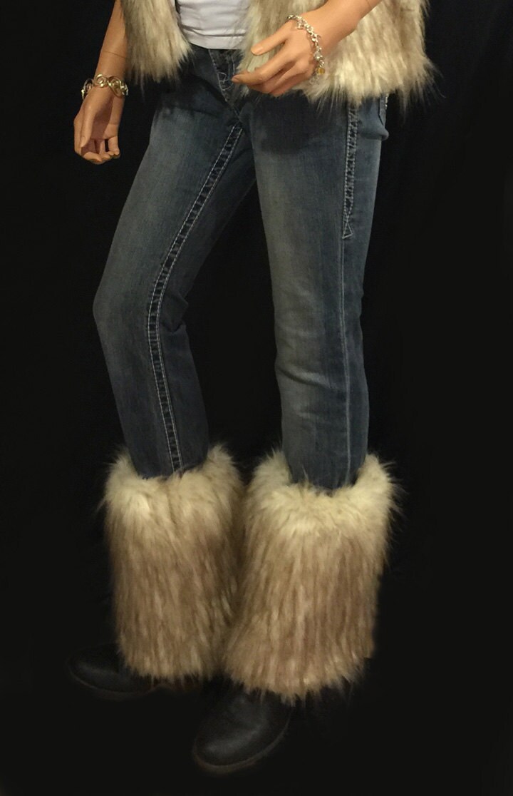 Faux Fur Leg Warmers Fur Boot Covers in Desert Fox Brown Etsy