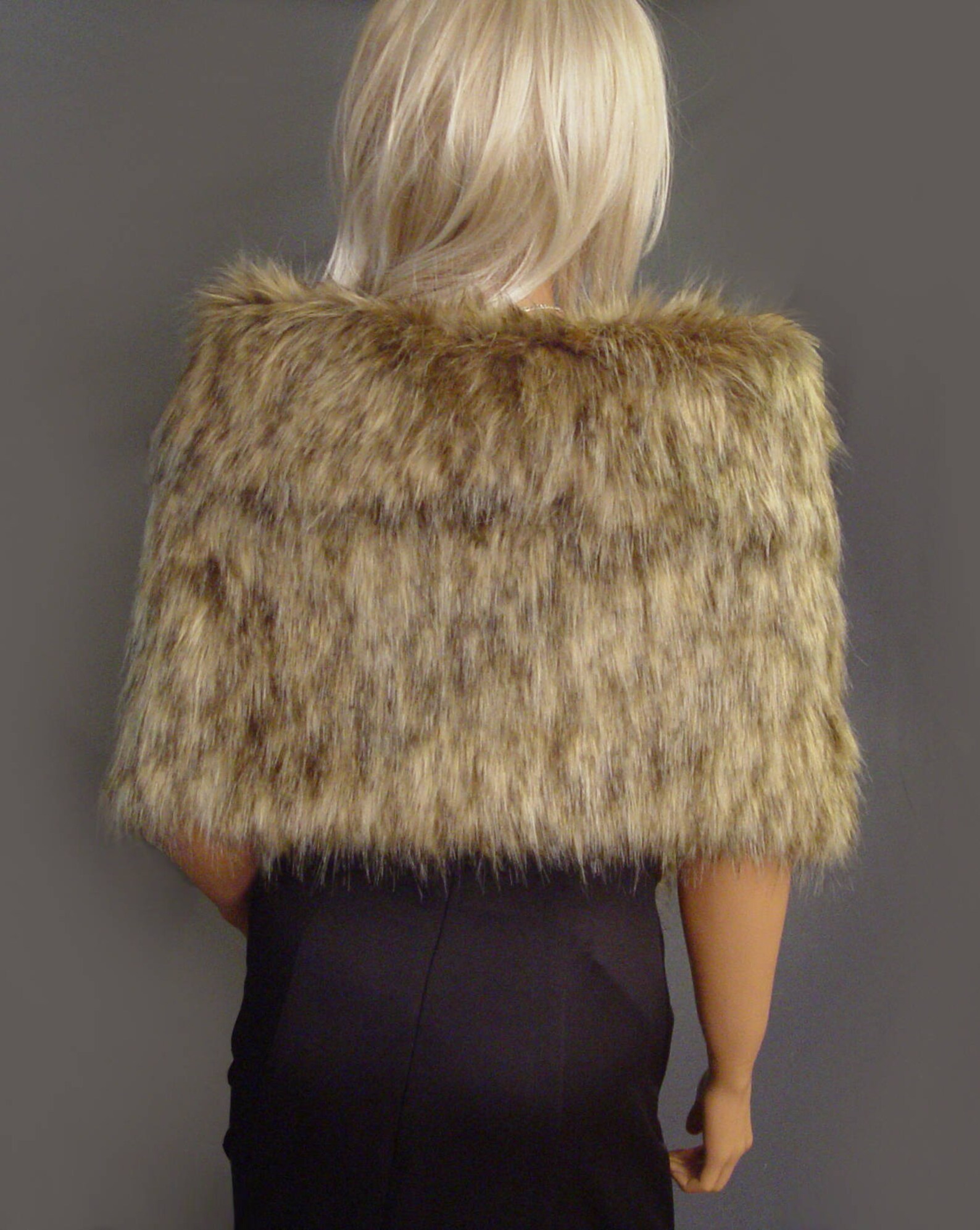 Faux Fur Shrug Wedding or Evening Wrap in Brown Wolf Bridal Etsy