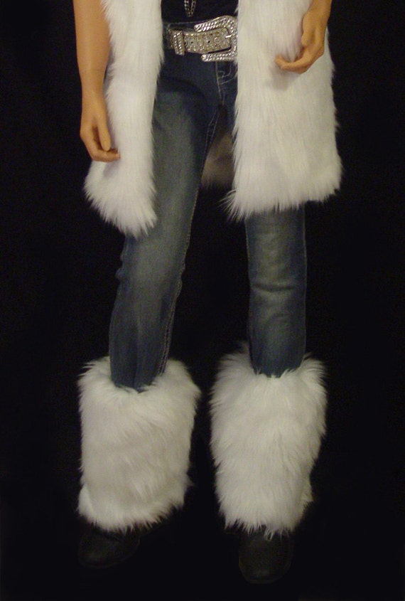 white fur boot covers