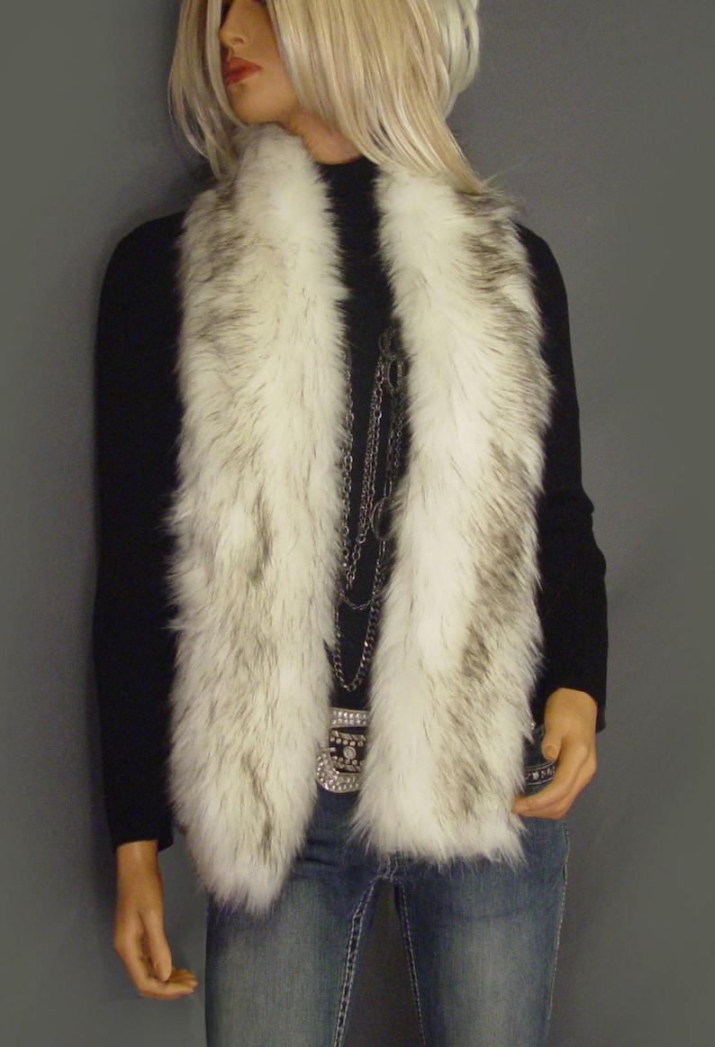 Faux fur scarf faux fur boa in Alaskin Husky faux fur wrap Etsy