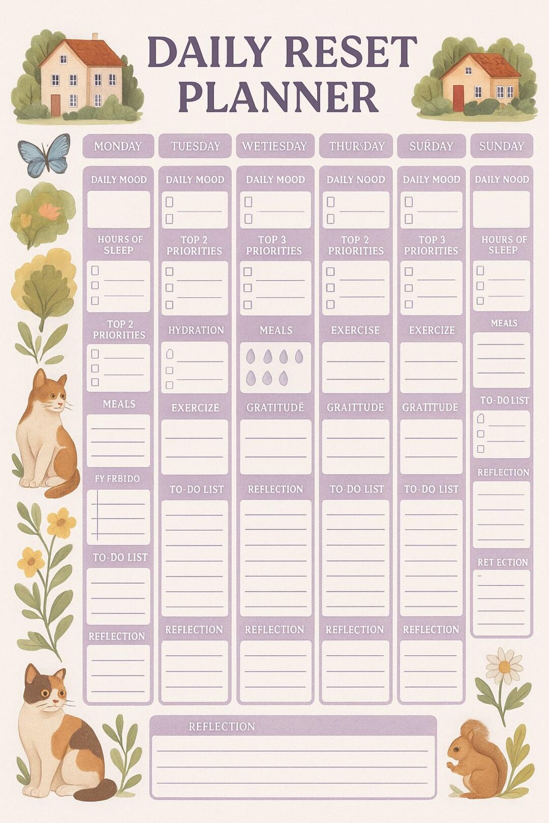 Mind & Body Reset Planner | Self-care + Wellness PDF Printable - Etsy