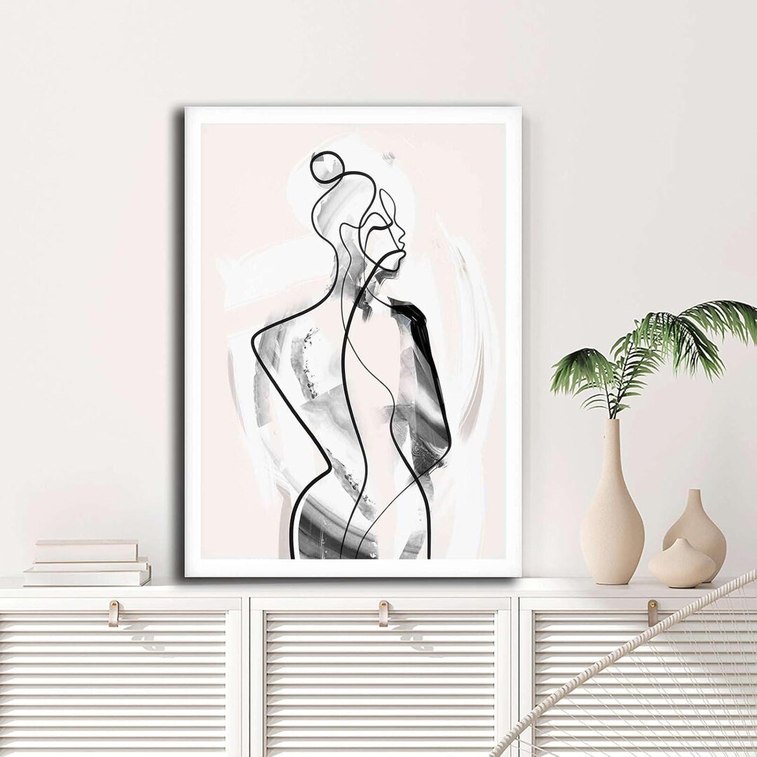 Minimalist Woman Line Art Printable – One Line Drawing Abstract Female ...