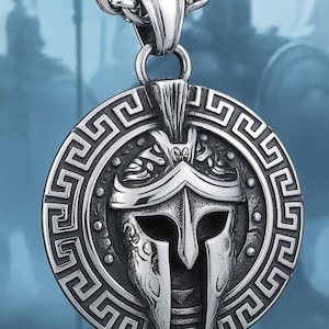 Spartan Helmet Necklace: Stainless Steel Viking Style Pendant
