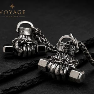 Halterhanger, bodybuildingsieraden, fitnessketting, roestvrijstalen cadeau, cadeau voor hem