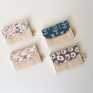 Handmade Floral Cotton Wallet – Snap Closure Coin Purse