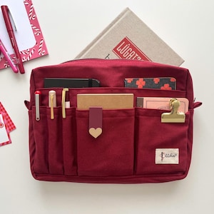 Baumwoll-Journal-Organizer-Beutel, Reisejournal-Aufbewahrungstasche, Planer- und Schreibwarentasche, Canvas-Utensilo-Beutel