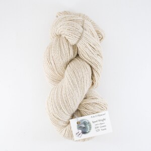 Sport Weight A to Z Alpaca Yarn Natural Colors from the family farm Off White