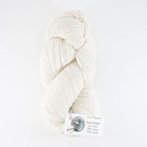 Sport Weight A to Z Alpaca Yarn Natural Colors from the family farm White
