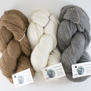 Lace Weight Natural Alpaca Yarn! From our family alpaca farm!