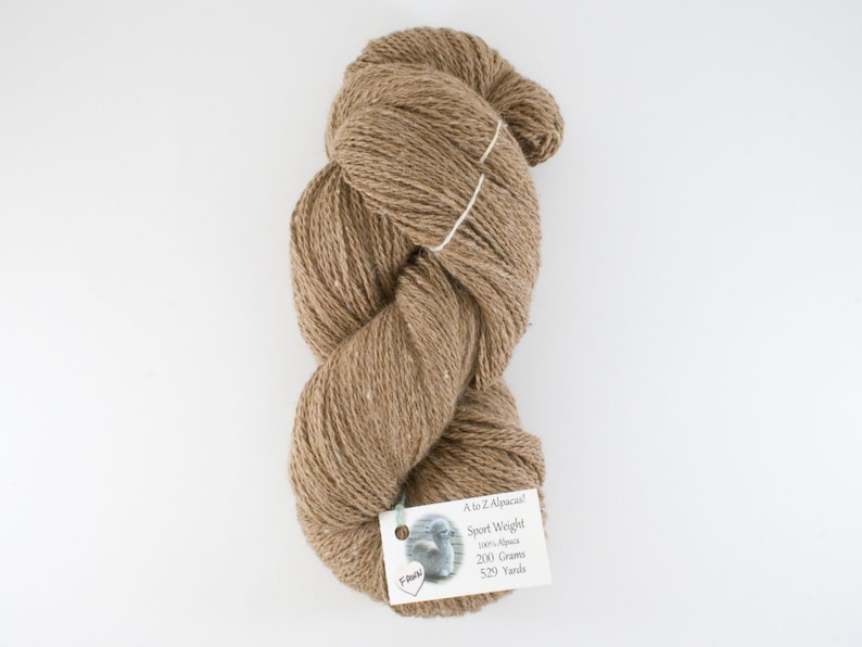 Sport Weight A to Z Alpaca Yarn Natural Colors from the family farm Fawn