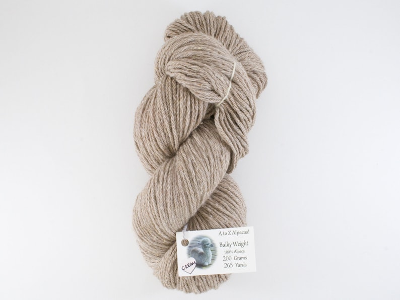 Bulky Weight Natural Alpaca Yarn From our family alpaca farm Cream