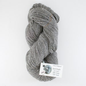 Sport Weight A to Z Alpaca Yarn Natural Colors from the family farm Gray