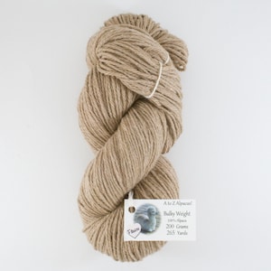 Bulky Weight Natural Alpaca Yarn From our family alpaca farm Fawn