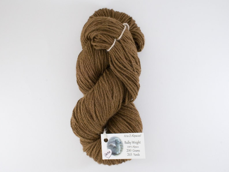 Bulky Weight Natural Alpaca Yarn From our family alpaca farm Sepia