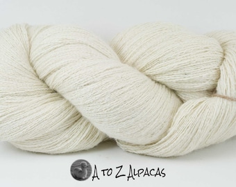 SUPER-SIZED SKEIN! Royal Baby Alpaca Yarn Lace Weight in Natural White 1675 yards