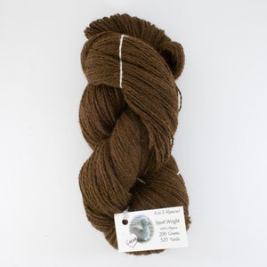 Sport Weight A to Z Alpaca Yarn Natural Colors from the family farm Cocoa