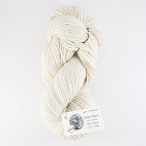 Bulky Weight Natural Alpaca Yarn From our family alpaca farm White