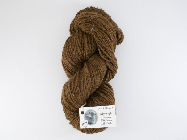 Bulky Weight Natural Alpaca Yarn From our family alpaca farm Cocoa