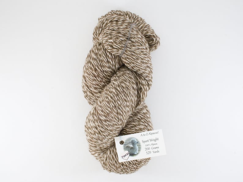 Sport Weight A to Z Alpaca Yarn Natural Colors from the family farm Marble