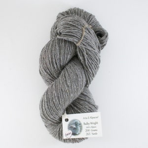 Bulky Weight Natural Alpaca Yarn From our family alpaca farm Gray