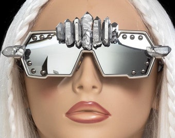 Rhinestone crystal cateye sunglasses festival goth rave club retro pinup sexy Cateye Glam Sunglasses Crystal, Festival, Bling, Rhinestone  main image 2