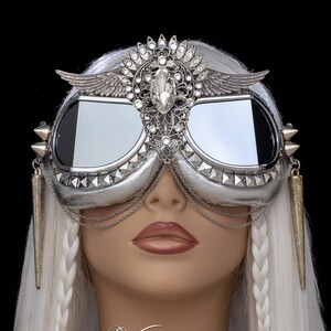 Goggles Silver Wing, Burning Man goggles, Burner dust goggles, festival goggles, rave goggles