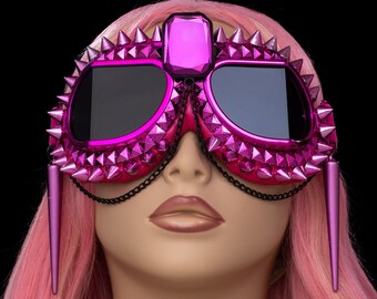 Pink barbie aviator sunglasses goggle rave shield rave burning man desert club Cute Aviator Sunglasses · Barbie Pink JF119 – JEFOO main image 3