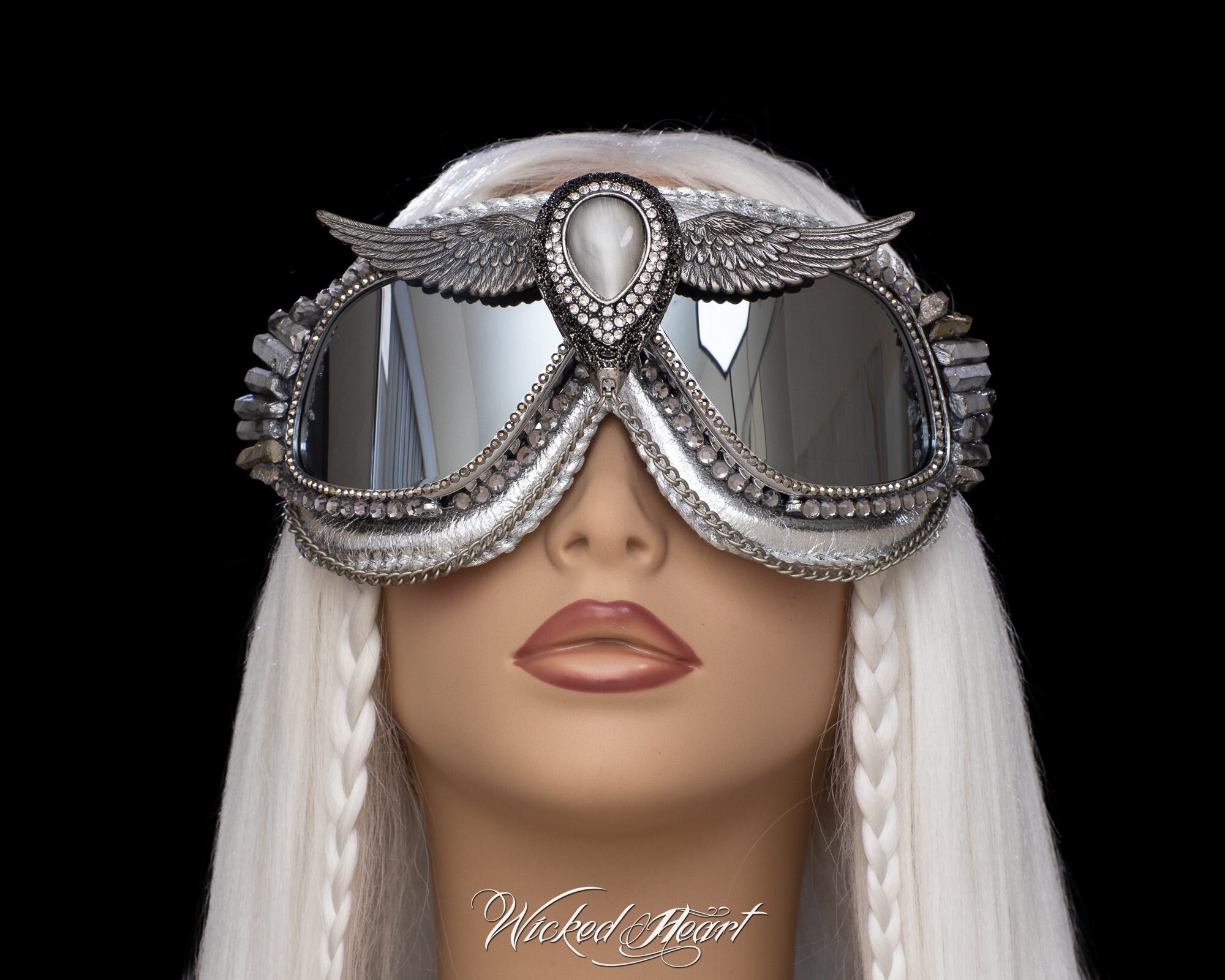 Goggles Silver Wing, Burning Man Goggles, Burner Dust  display picture 3