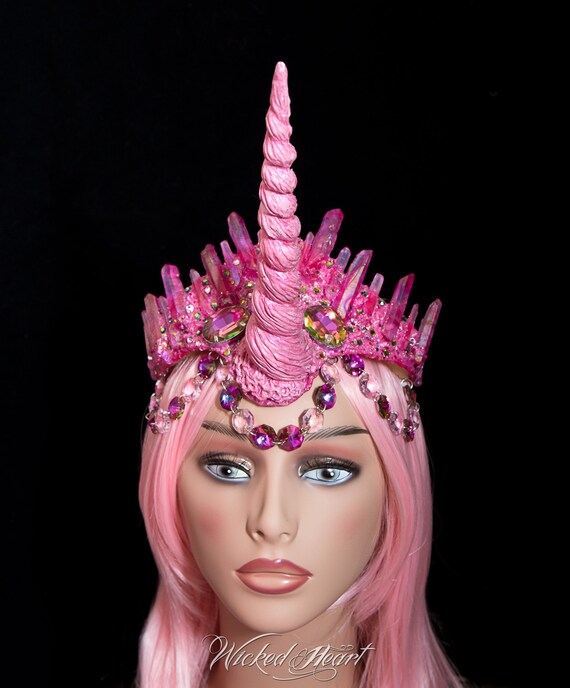 Unicorn Crown Burning Man Pink Crystal Unicorn Crown Burning Man Pink Crystal