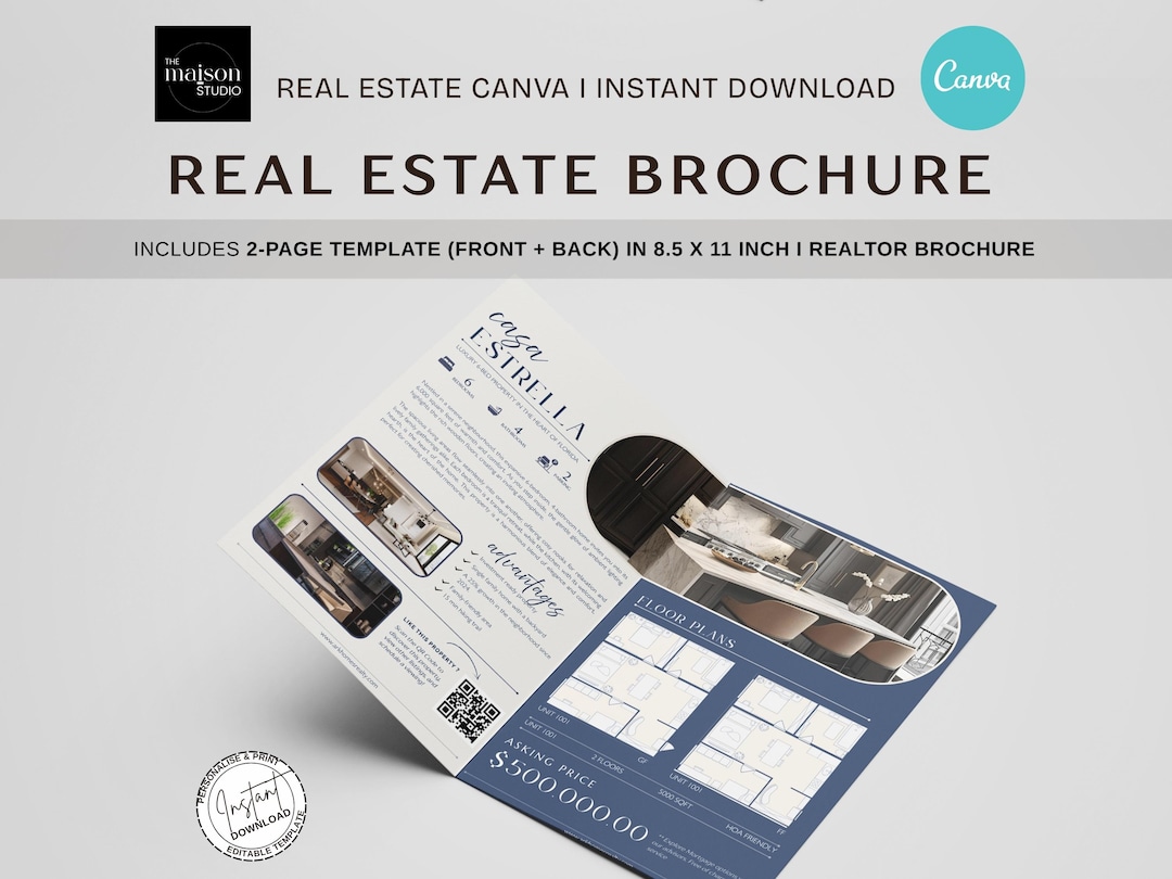 Luxury Property Brochure Template | Canva Editable Real Estate Brochure ...
