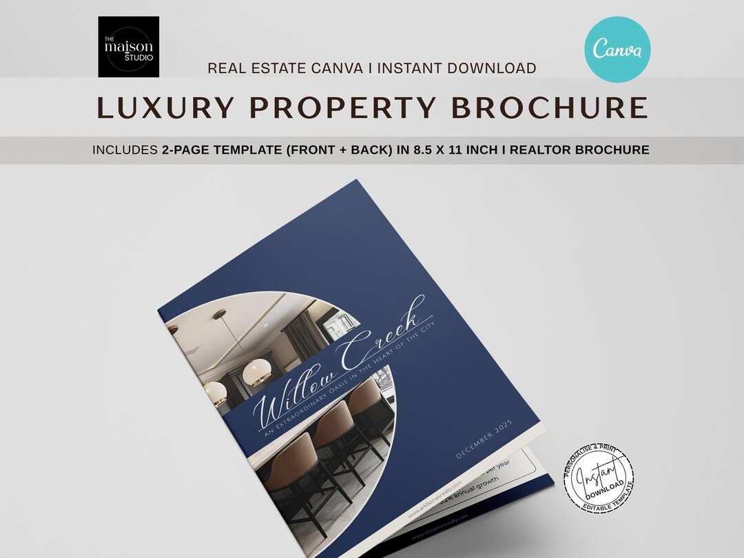 Luxury Property Brochure Template | Canva Editable Real Estate Listing ...