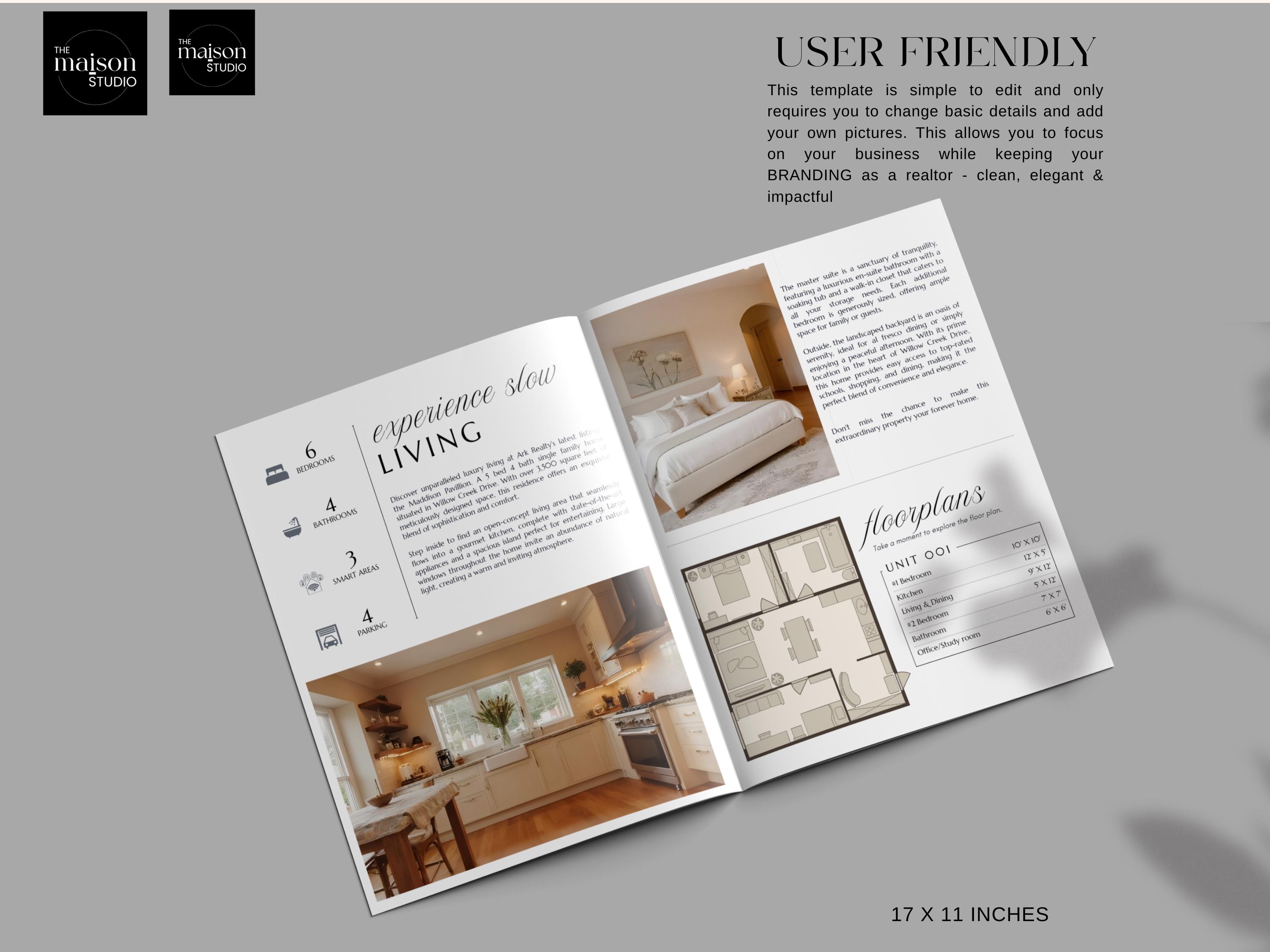 Luxury Property Brochure Template | Canva Editable Real Estate Listing ...