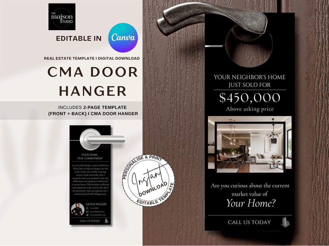 CMA Real Estate Door Hanger Template | Comparable Market Analysis ...