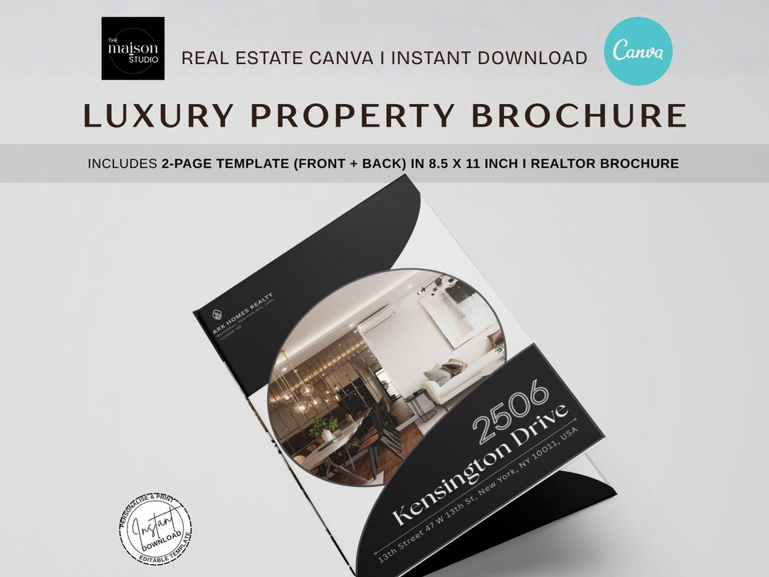 Luxury Property Brochure Template | Canva Editable Real Estate Brochure ...