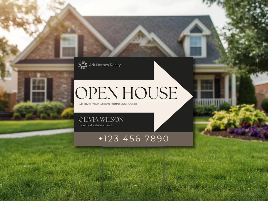 Owning Sign Real Estate Yard Sign Template, Editable Open House Sign, Modern Design ...
