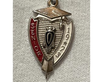 Vintage 1973 Senior Fraternity Sorority Shield Pendant Charm