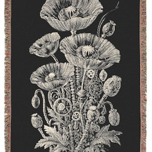 Biomechanical Poppies Woven Blanket