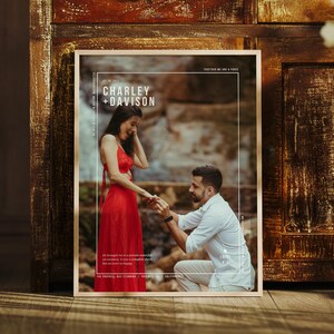 Personalized Engagement Art Print, Classic Giclée Edition, Custom Photo Keepsake, Customizable Anniversary Gift, Engagement and Wedding Gift