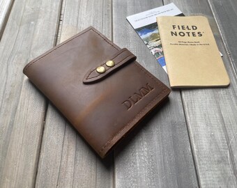 Personalized Leather Notebook Cover: Refillable Journal, A5/B5/A4 Sizes