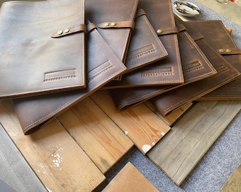 Personalized Leather Portfolio Organizer: Zippered Document Holder, Corporate Gift