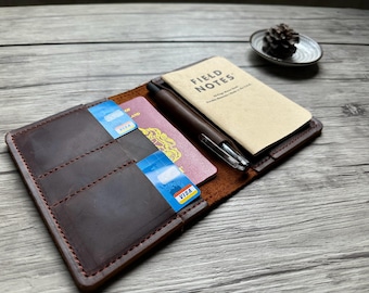 Personalized Leather Notebook Cover: Refillable Journal, A5 B5 A4 Sizes