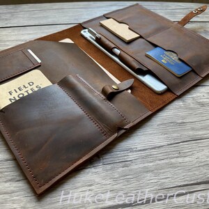 Personalized Brown Leather Surface Laptop Sleeve: Microsoft Surface Pro Case